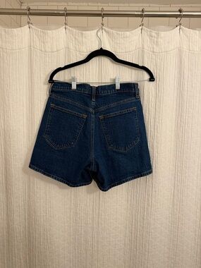 Abercrombie Dad High-Rise Dark Blue Denim Shorts